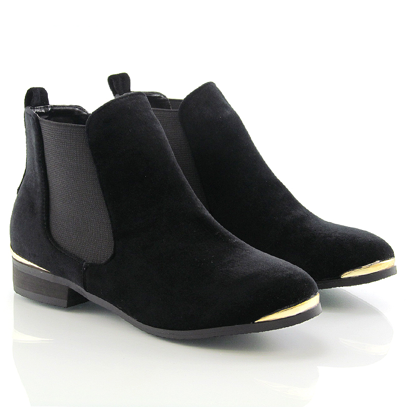 chelsea boots with gold trim